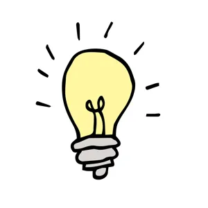 Tegning av en lyspære