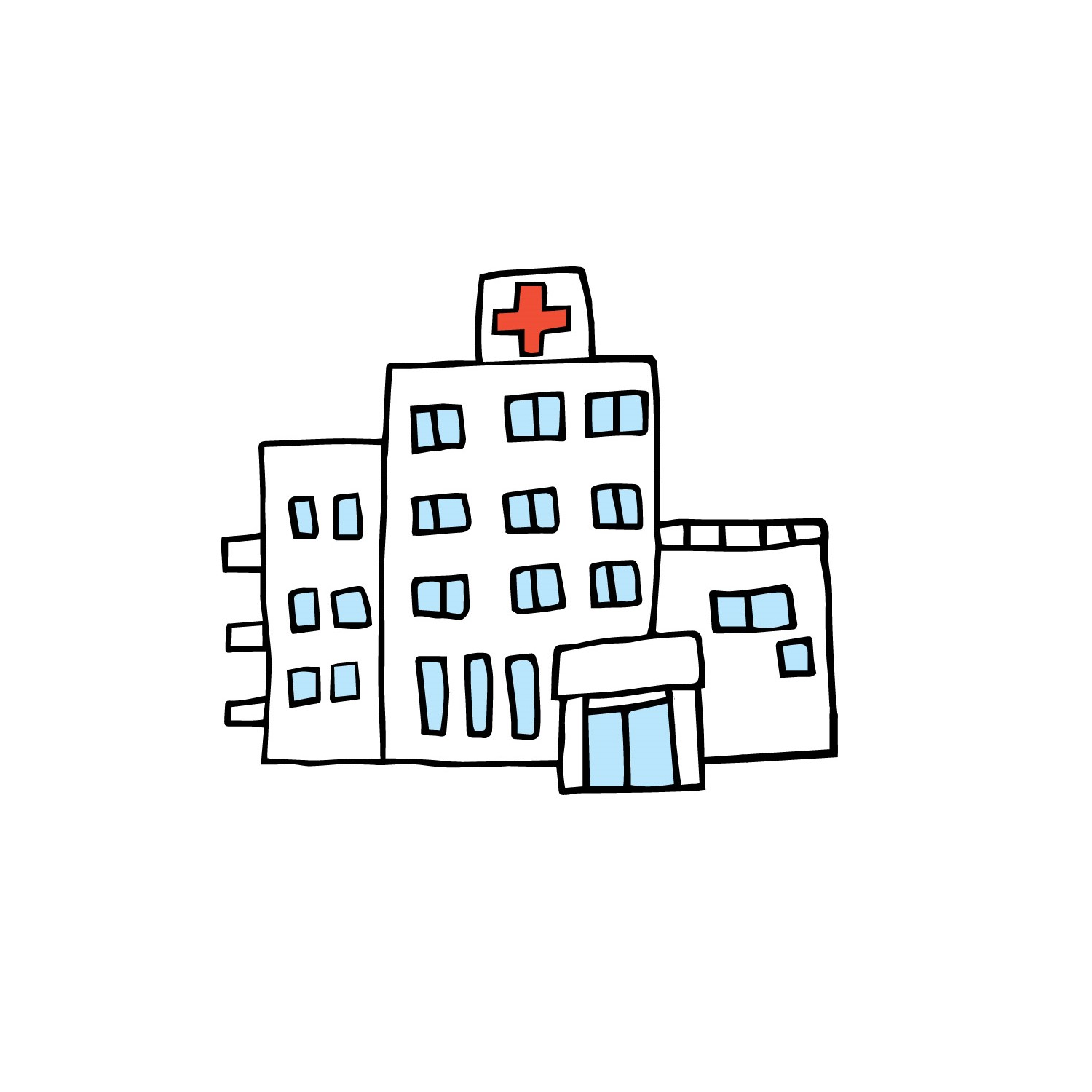 en tegning av et sykehus