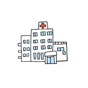 en tegning av et sykehus