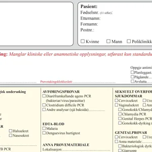Skjermbilde rekvisisjonsskjema