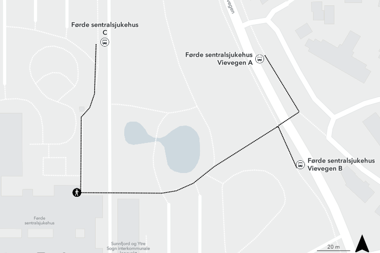 kart over holdeplass