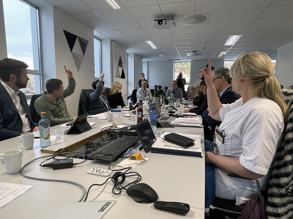 ei gruppe personar i eit møte