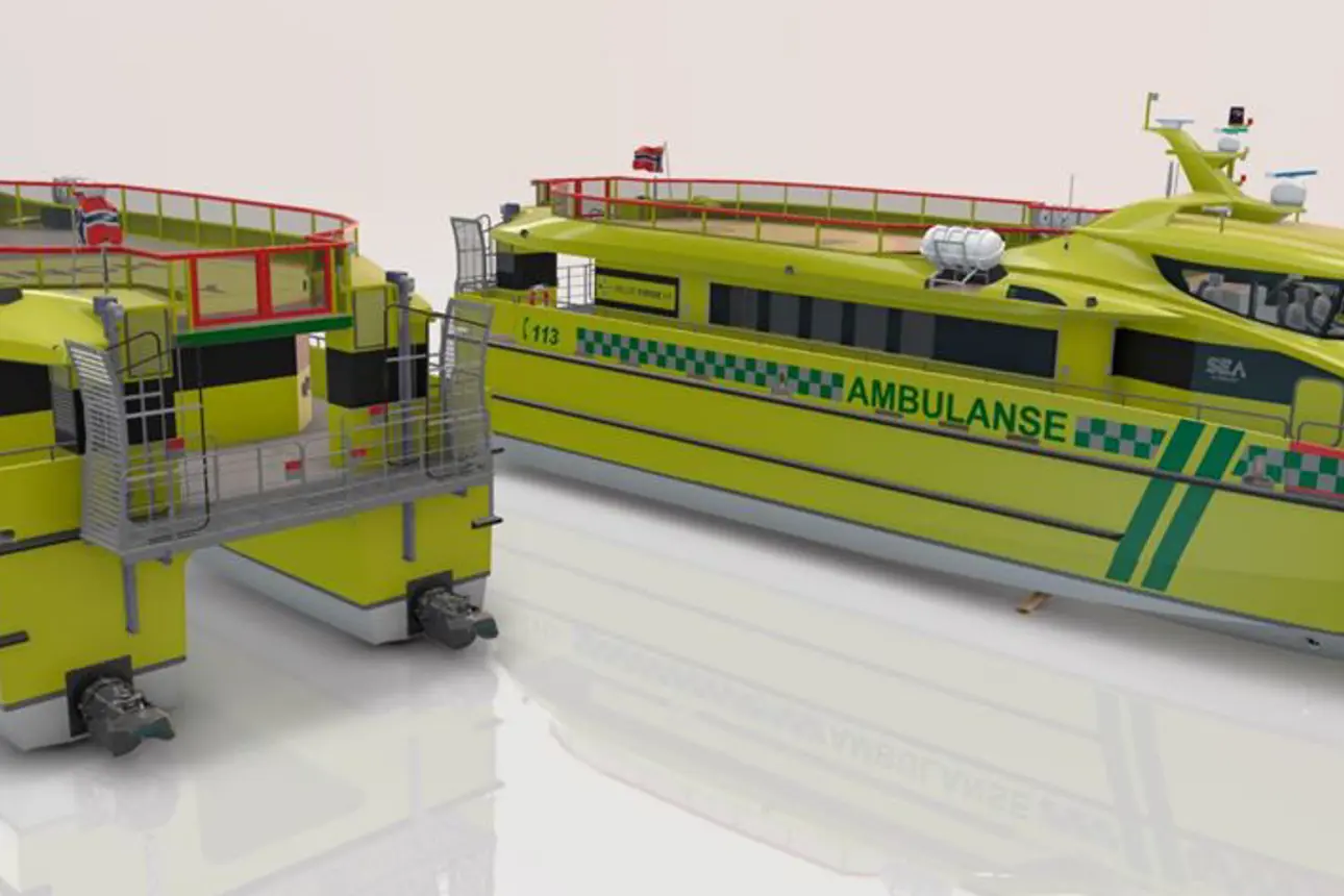 to gule ambulansebåtar