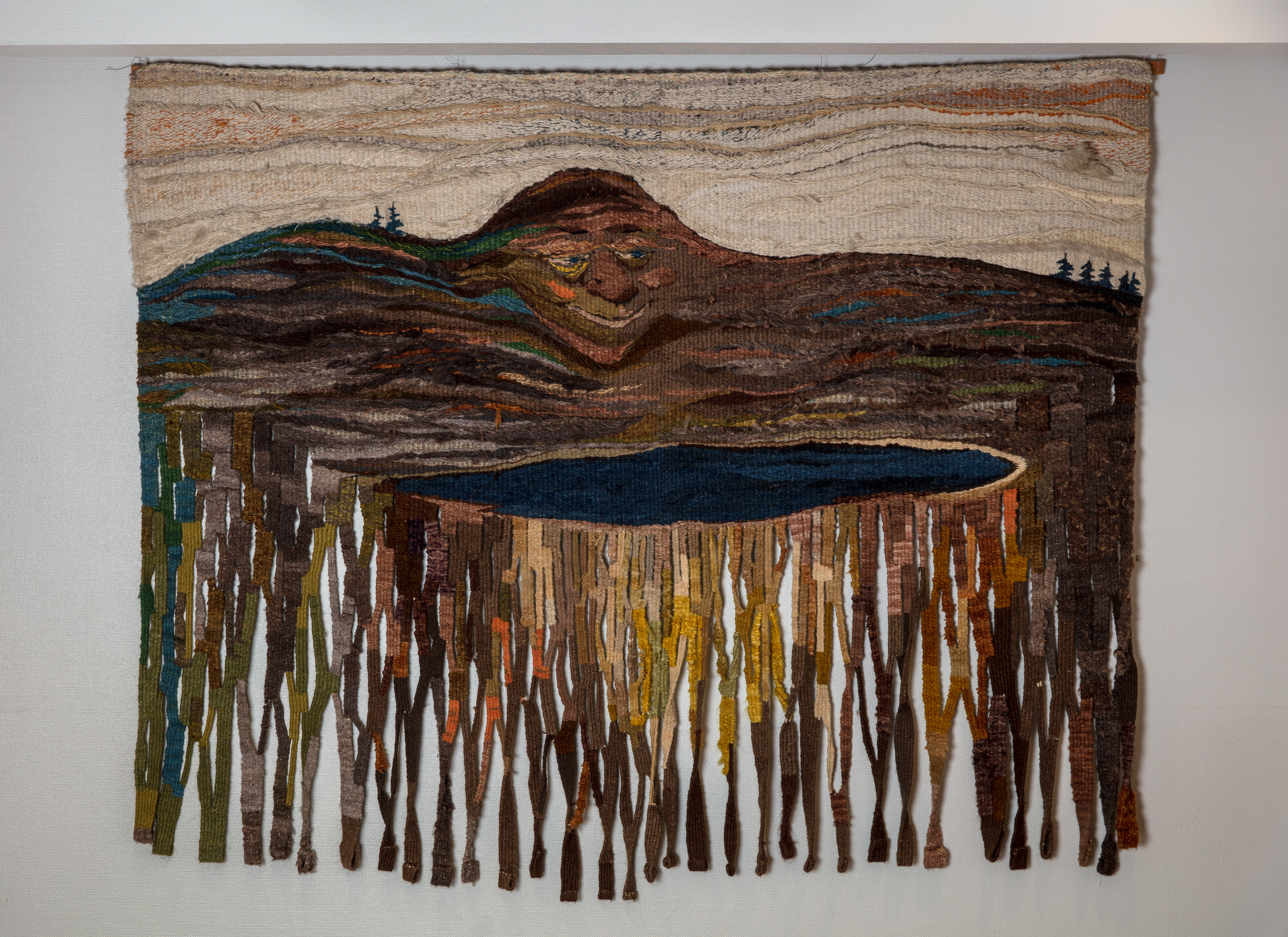 billedvev som heng på ein vegg med motiv av eit troll