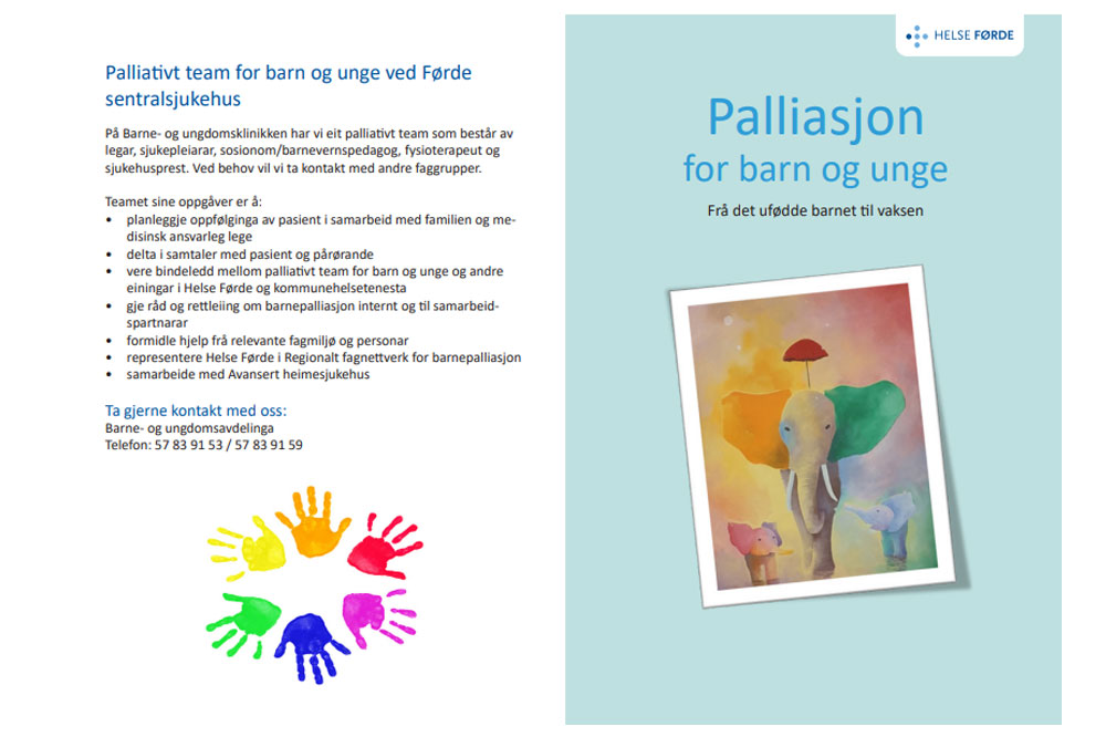 Visning av en brosjyre med tekst og bilder